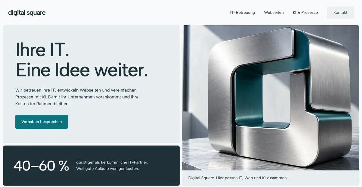Unser eigener Webauftritt von Digital Square.